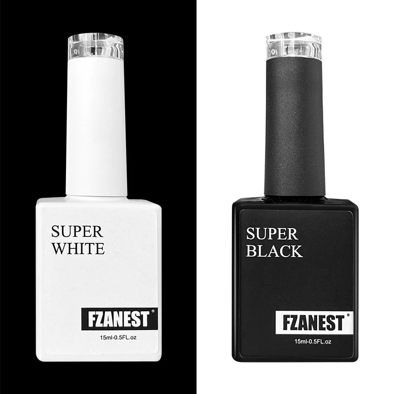 15ml FZANEST Super White and Black Gel Nail Polish