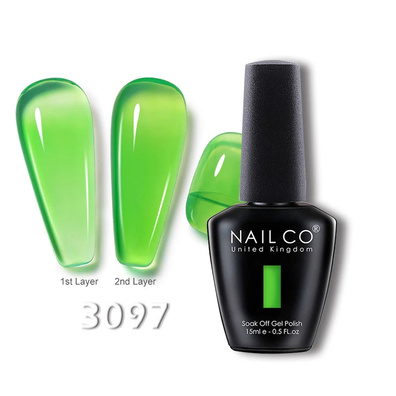 NAILCO 15ml Translucent Gel Nail Polish Semi-permanent Varnish