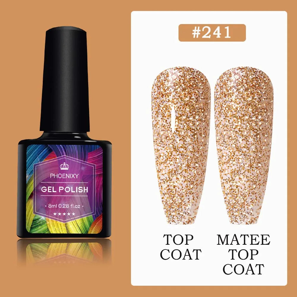 UV LED Gel Nail Polish 75 Colors Glitter 7ml