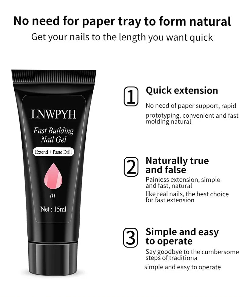 Nail Polish/Acrylic Nail/Poly Nail Gel Kit with Nail Lamp