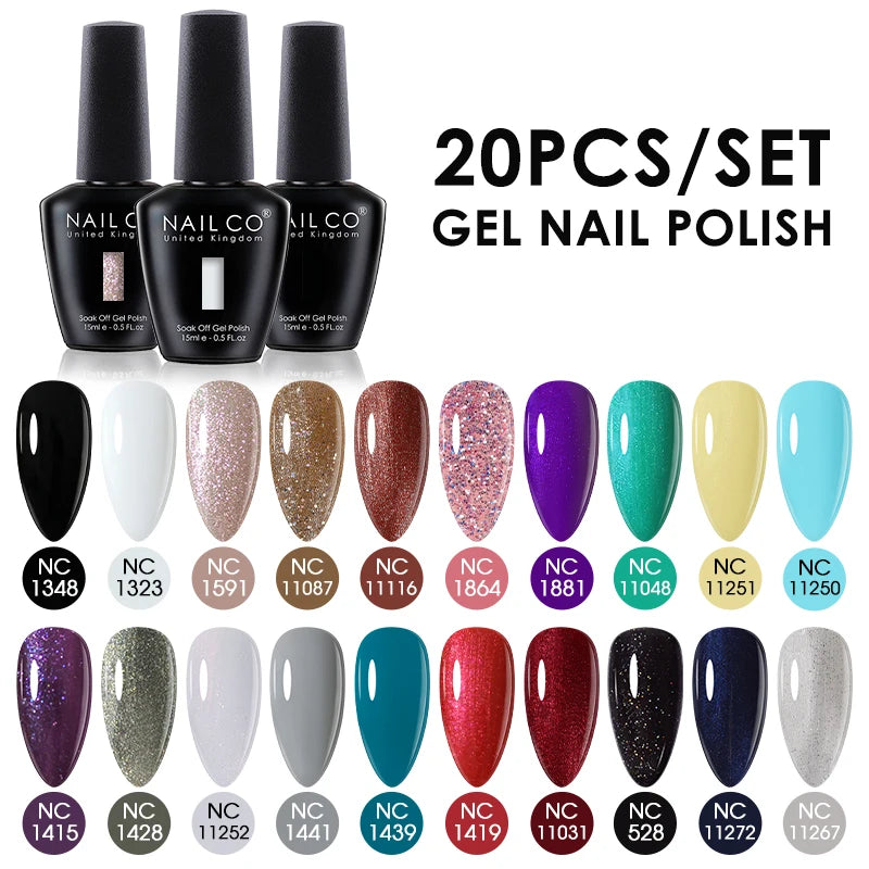 NAILCO 15ml 20/30pcs Gel Nail Polish Set