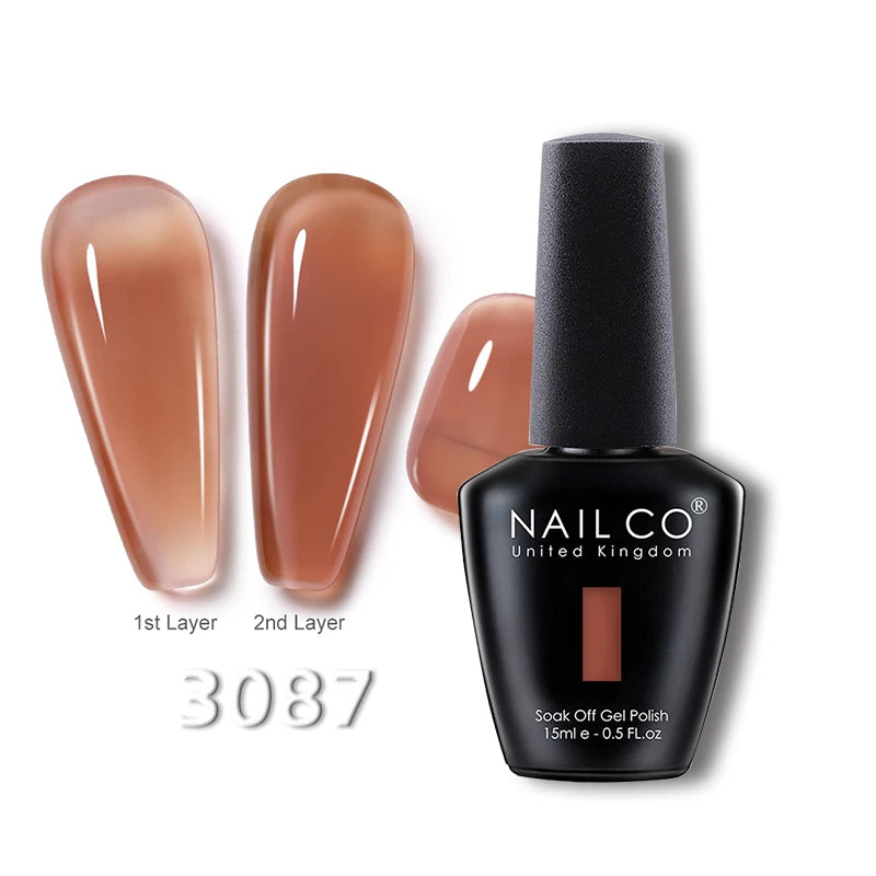 NAILCO 15ml Translucent Gel Nail Polish Semi-permanent Varnish