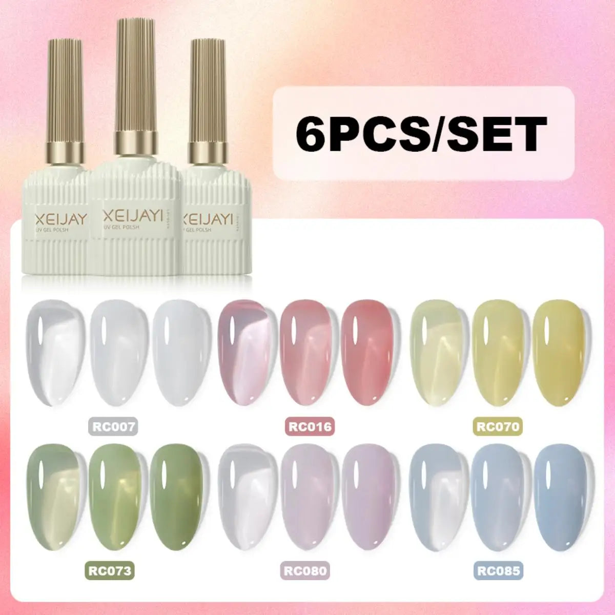 XEIJAYI 6Pcs 15Ml Nail Gel Polish Set