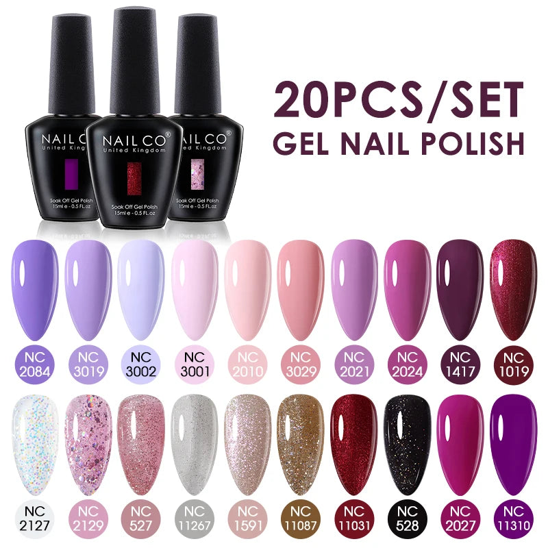 NAILCO 15ml 20/30pcs Gel Nail Polish Set