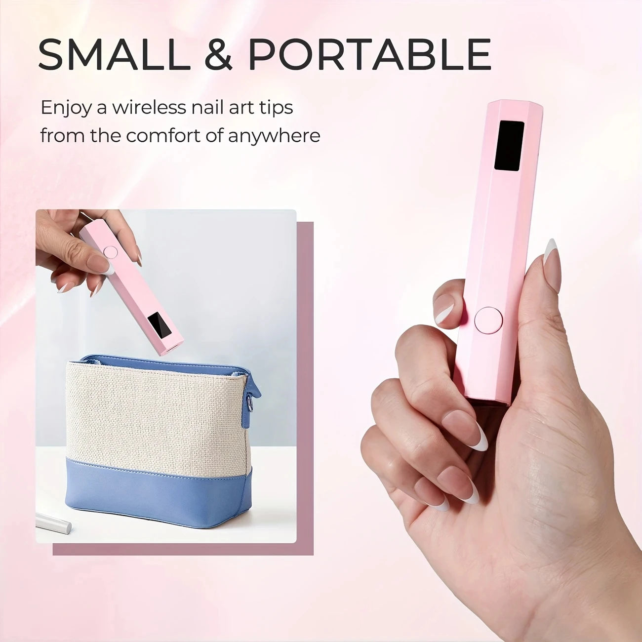 Mini UV Nail Lamp with LED Display Rechargeable Fast Gel Nail Drying Lamp