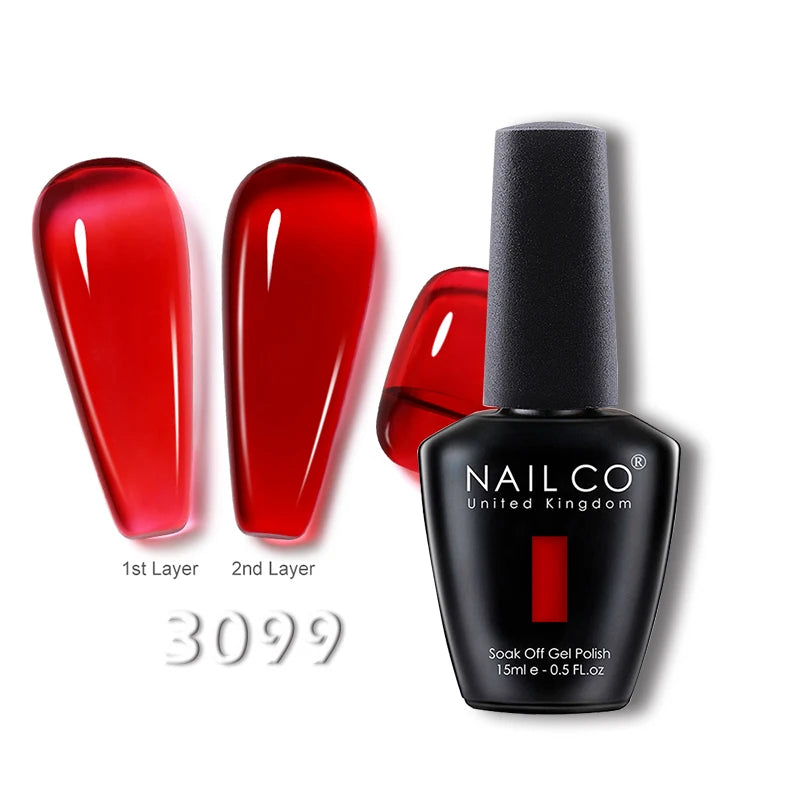 NAILCO 15ml Translucent Gel Nail Polish Semi-permanent Varnish