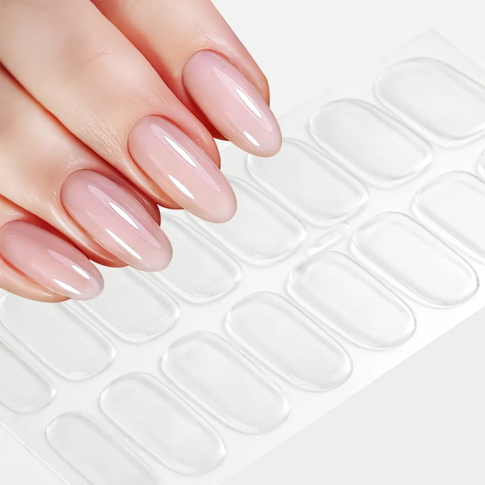 1 Sheet Semi-Cured Gel Nail Strips Waterproof Long Lasting