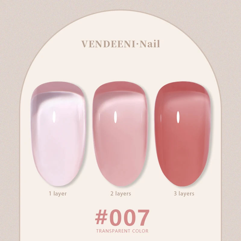 Vendeeni 24 Colors Jelly Transparent Gel Nail Polish 15ml