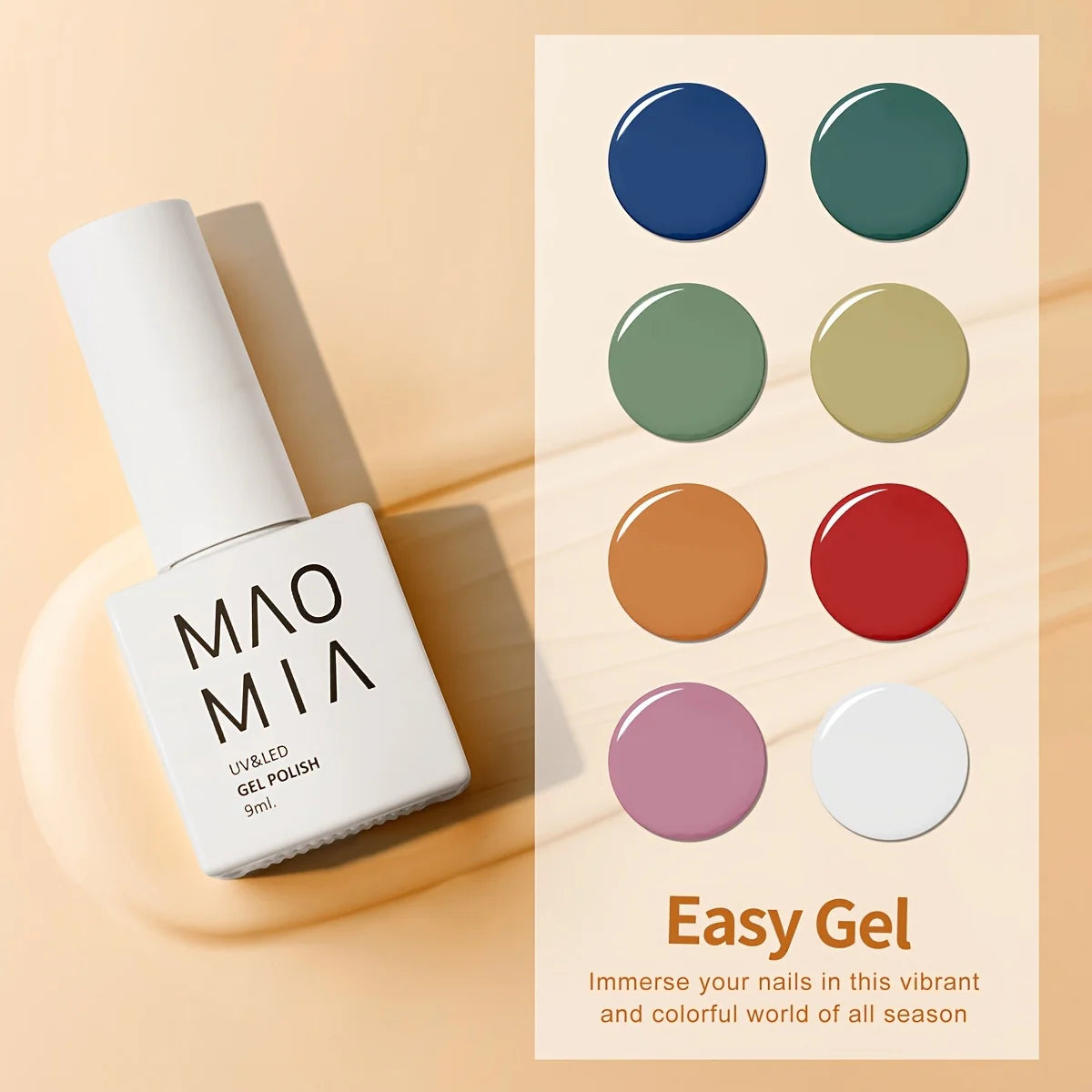 Maomia Nail Gel Polish 8pcs Set Crayon Colors