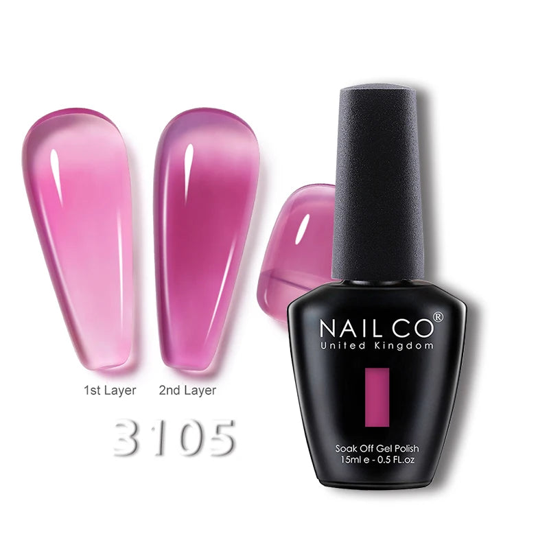 NAILCO 15ml Translucent Gel Nail Polish Semi-permanent Varnish