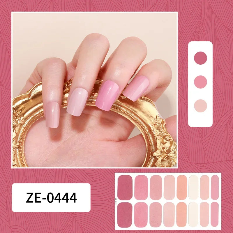 1 Sheet Semi-Cured Gel Nail Strips Waterproof
