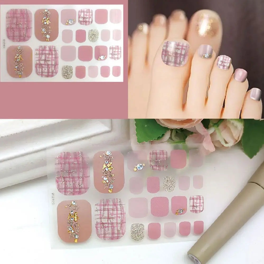 22pc Semi-Cured Gel Toe Nail Strips