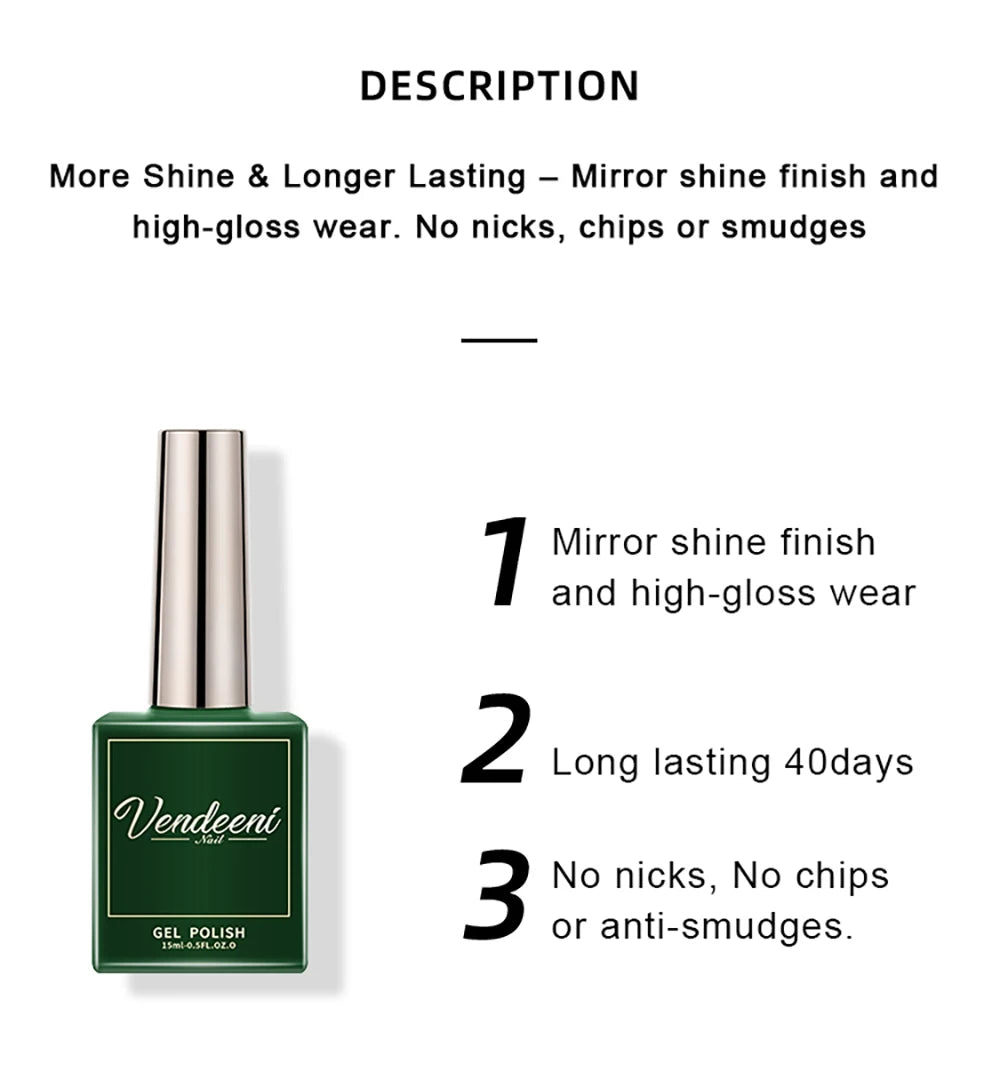 Vendeeni 15ml Diamond Top Coat For Gel Nail Polish