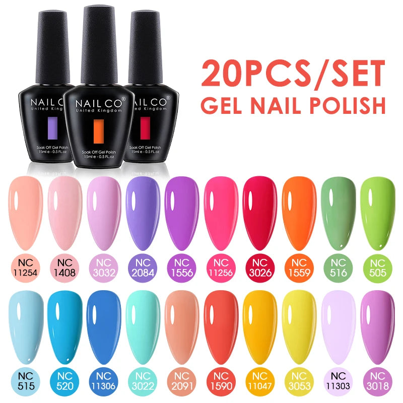 NAILCO 15ml 20/30pcs Gel Nail Polish Set