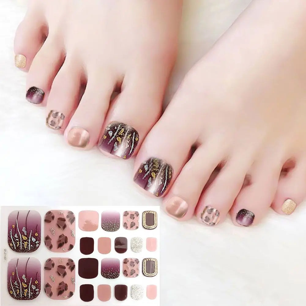 22pc Semi-Cured Gel Toe Nail Strips