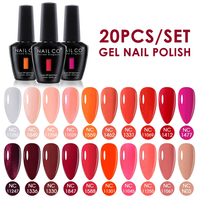 NAILCO 15ml 20/30pcs Gel Nail Polish Set