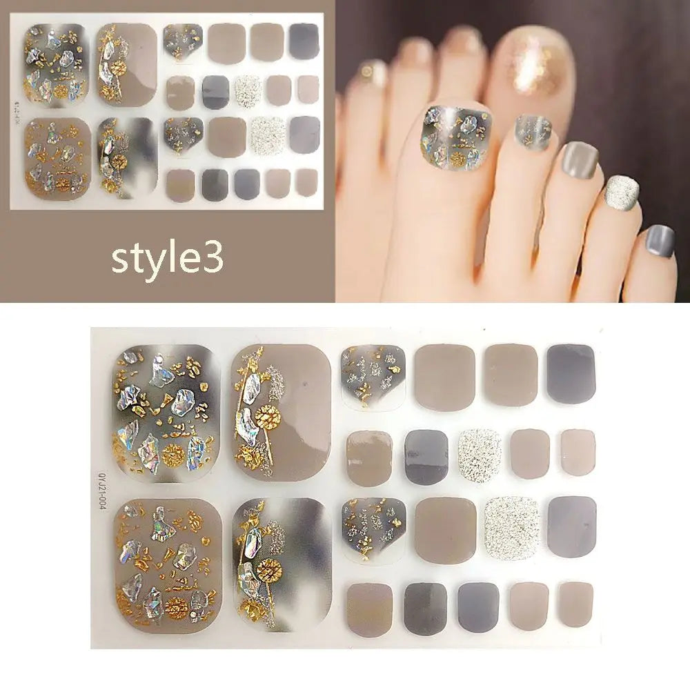 22pc Semi-Cured Gel Toe Nail Strips
