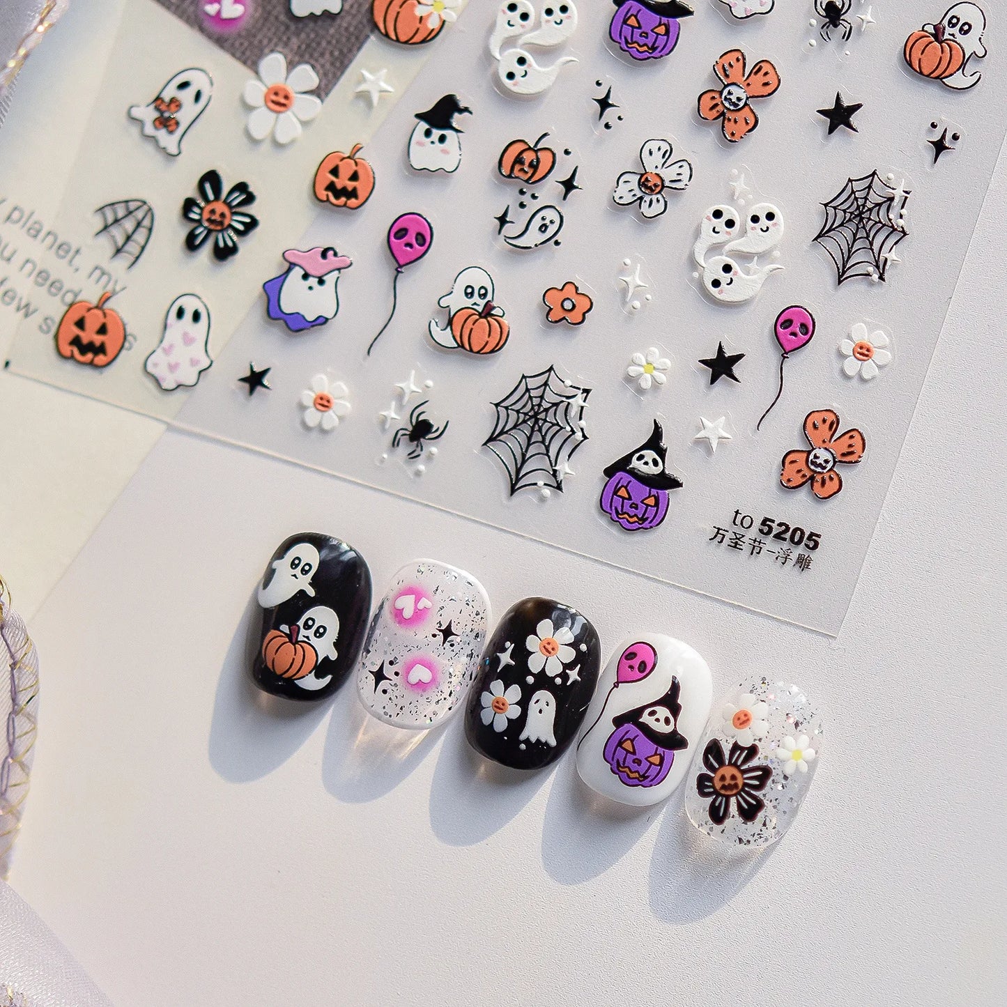 5D Halloween Nail Stickers Self Adhesive