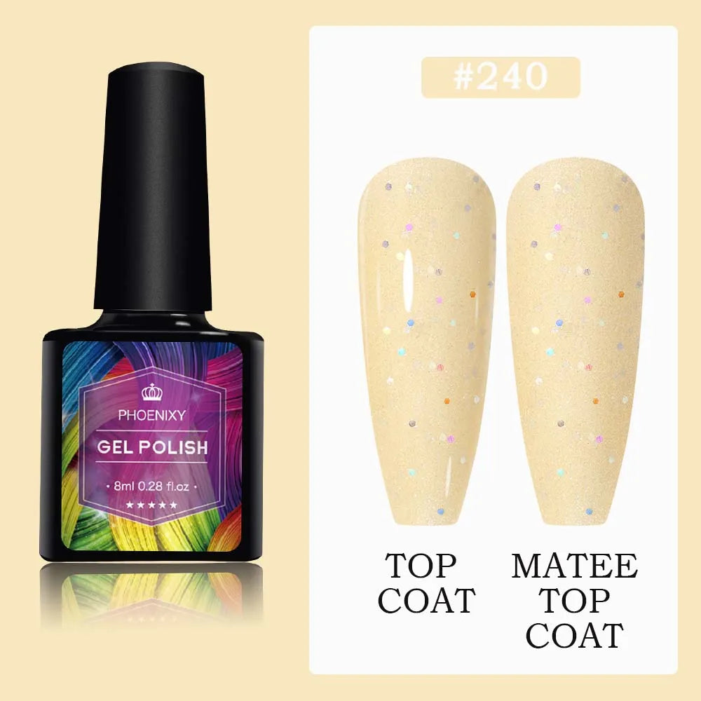 UV LED Gel Nail Polish 70 Colors Glitter 7ml
