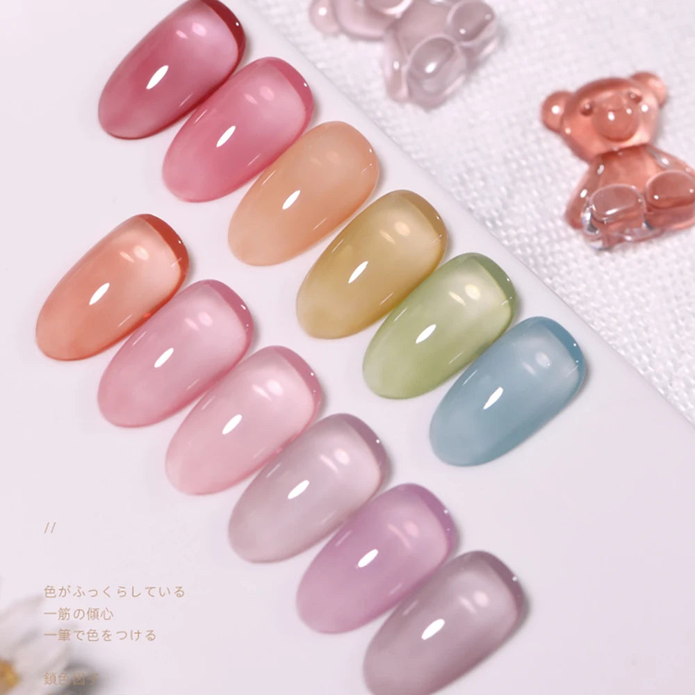 Vendeeni 24 Colors Jelly Transparent Gel Nail Polish 15ml