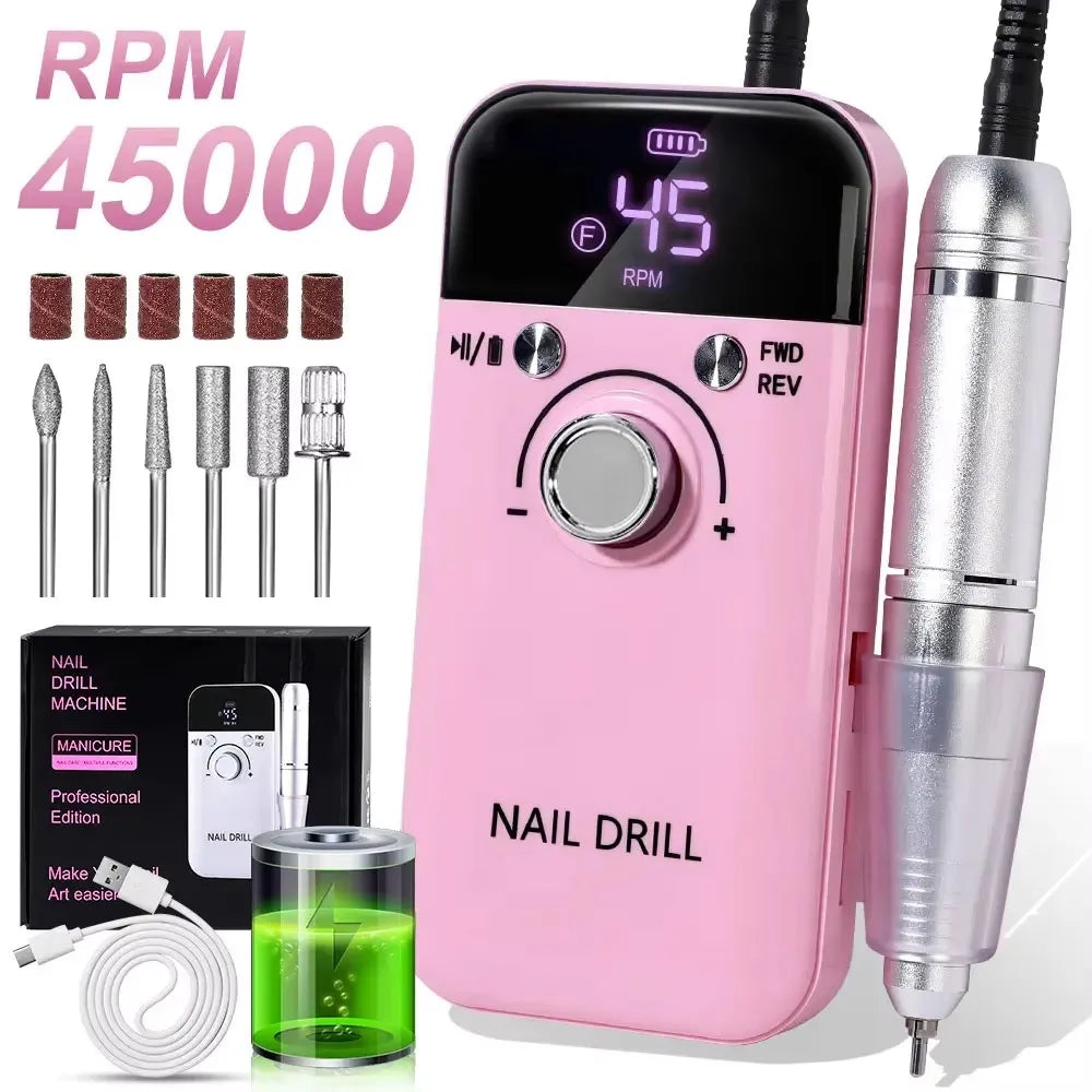 45000 RPM Portable Electric Nail Drill