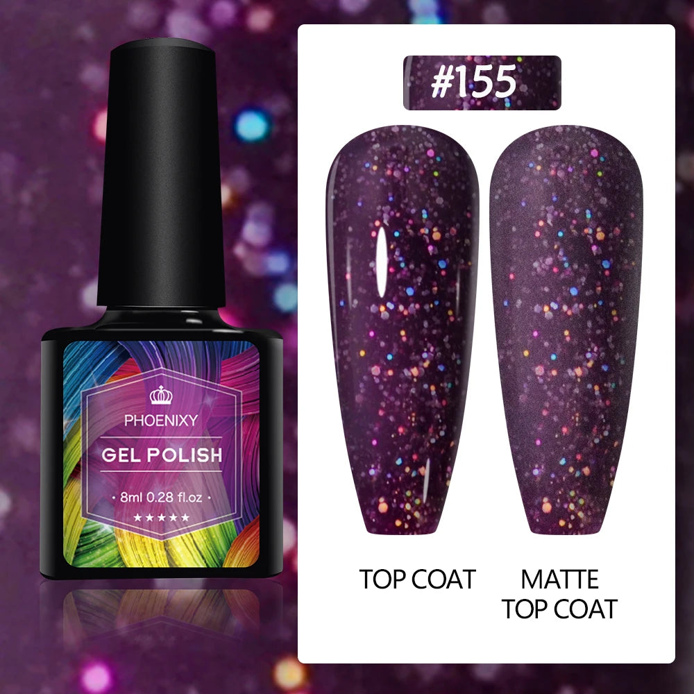 UV LED Gel Nail Polish 75 Colors Glitter 7ml