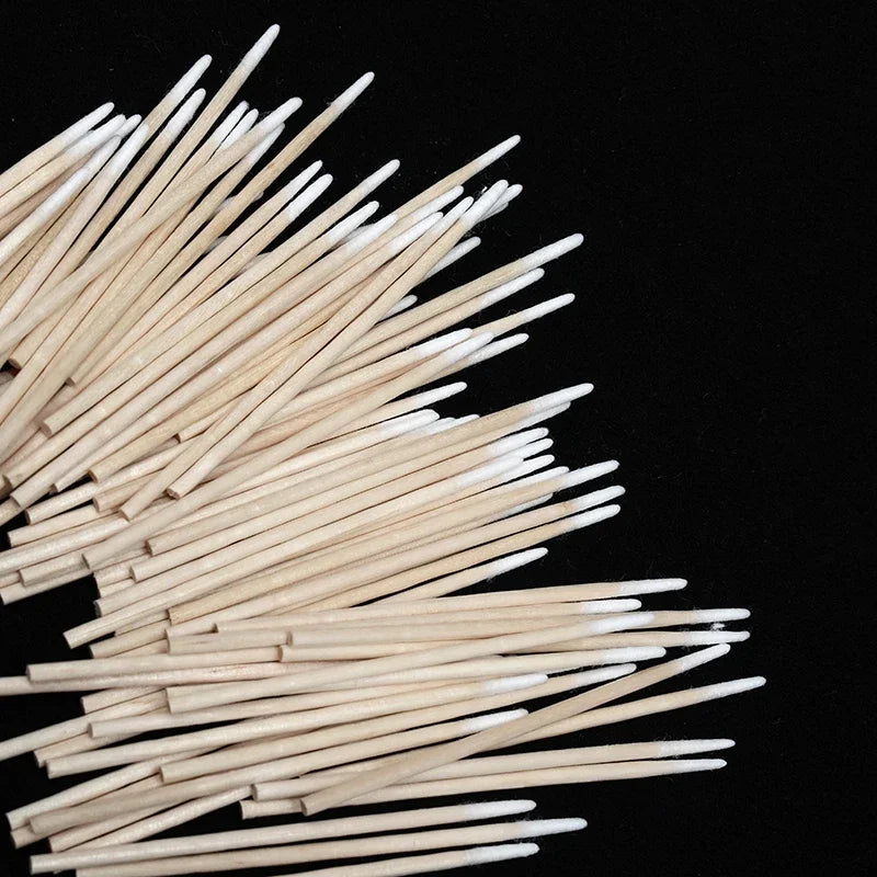 100-3000 Wood Cotton Swab Clean Sticks Nail Polish Remover