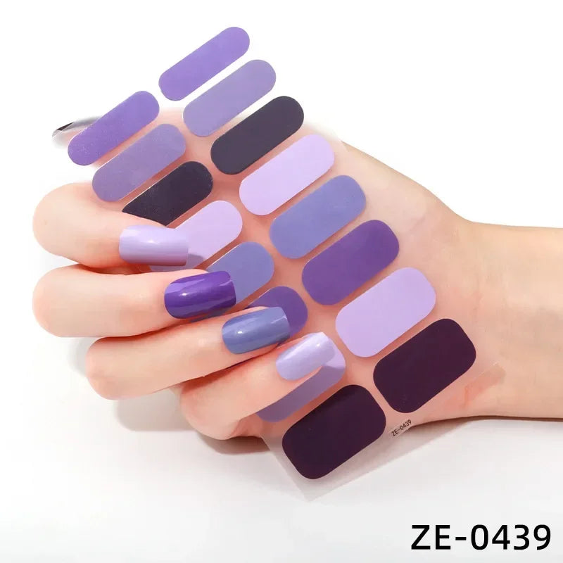 1 Sheet Semi-Cured Gel Nail Strips Waterproof