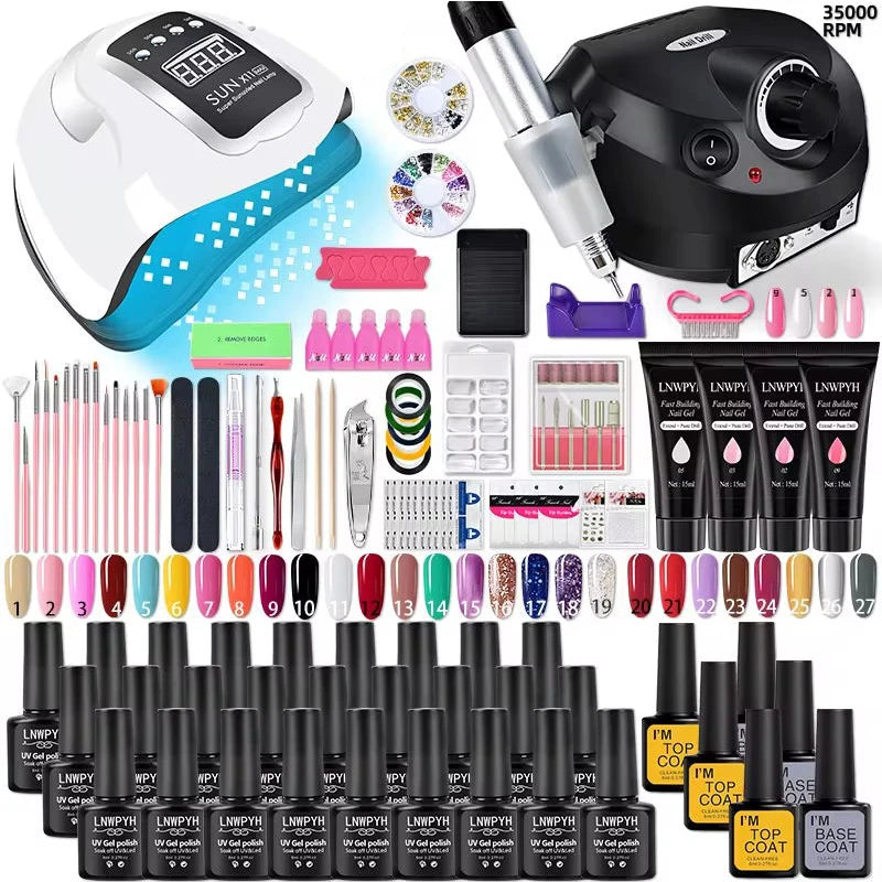 Nail Polish/Acrylic Nail/Poly Nail Gel Kit with Nail Lamp