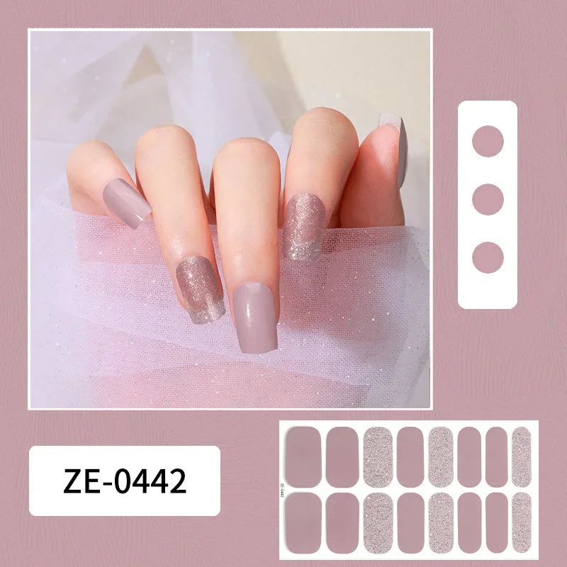 1 Sheet Semi-Cured Gel Nail Strips Waterproof