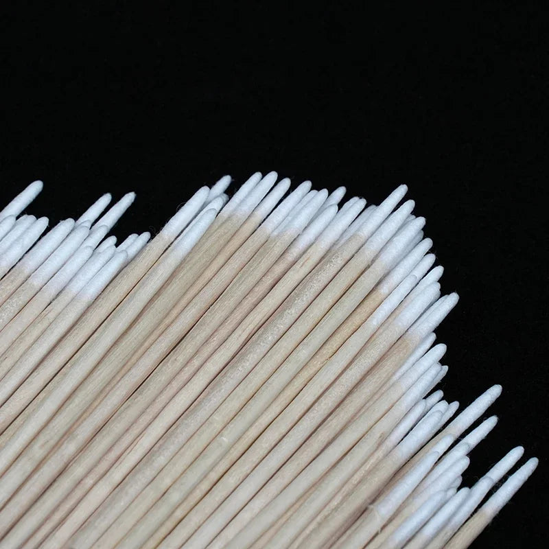 100-3000 Wood Cotton Swab Clean Sticks Nail Polish Remover