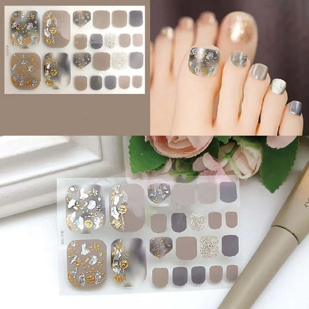 22pc Semi-Cured Gel Toe Nail Strips