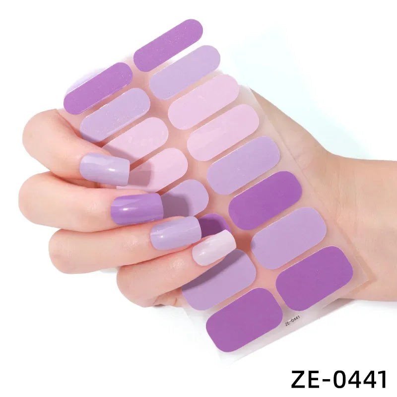 1 Sheet Semi-Cured Gel Nail Strips Waterproof