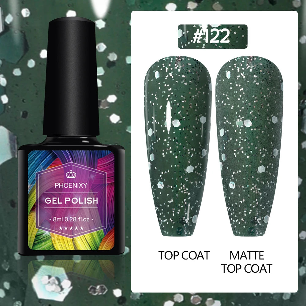UV LED Gel Nail Polish 70 Colors Glitter 7ml