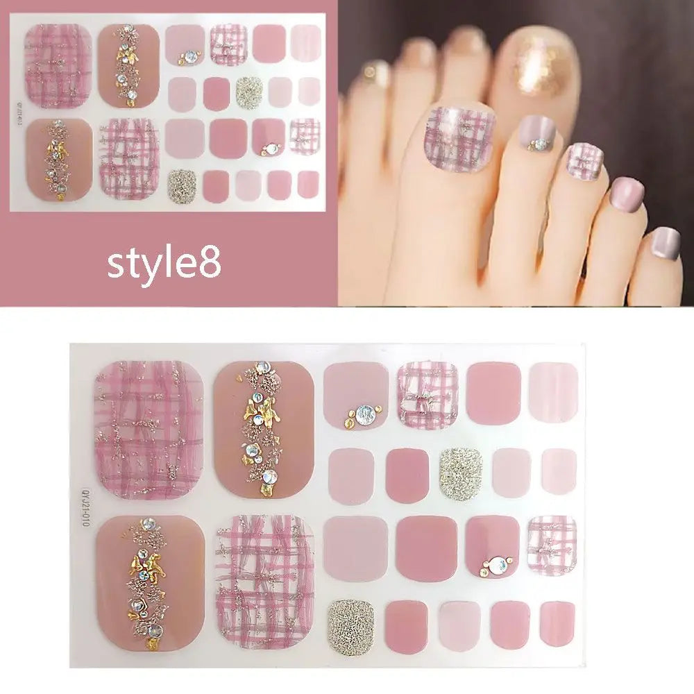 22pc Semi-Cured Gel Toe Nail Strips