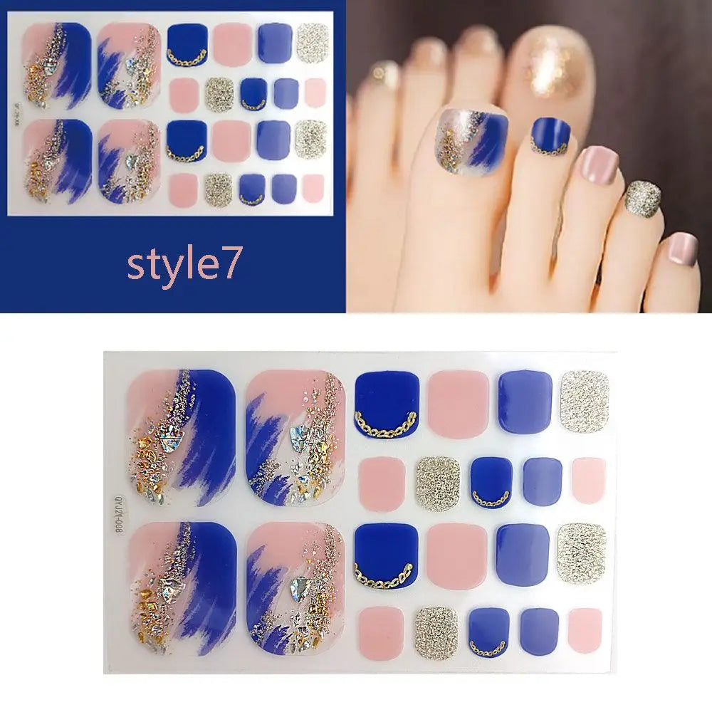 22pc Semi-Cured Gel Toe Nail Strips