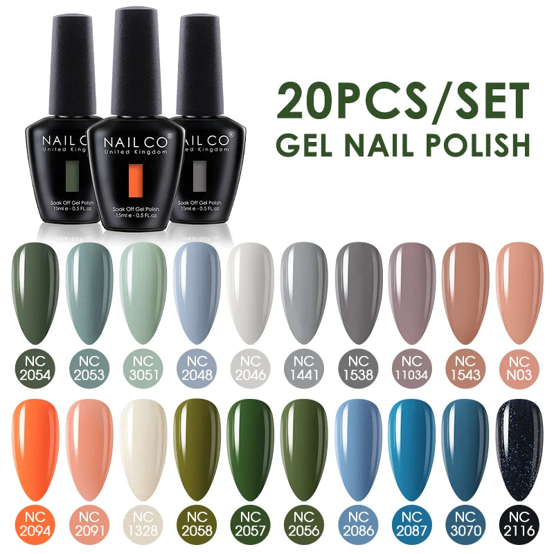 NAILCO 15ml 20/30pcs Gel Nail Polish Set