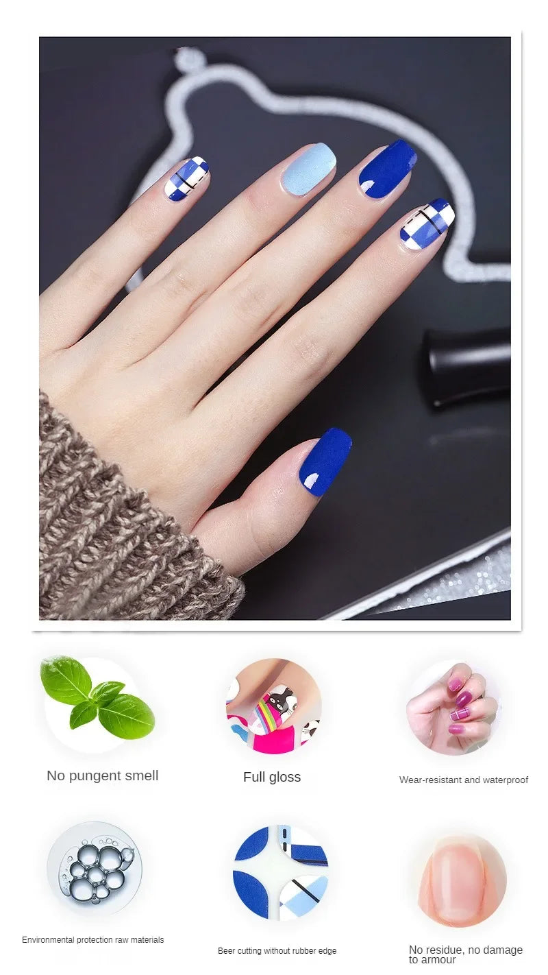 1 Sheet Semi-Cured Gel Nail Strips Waterproof