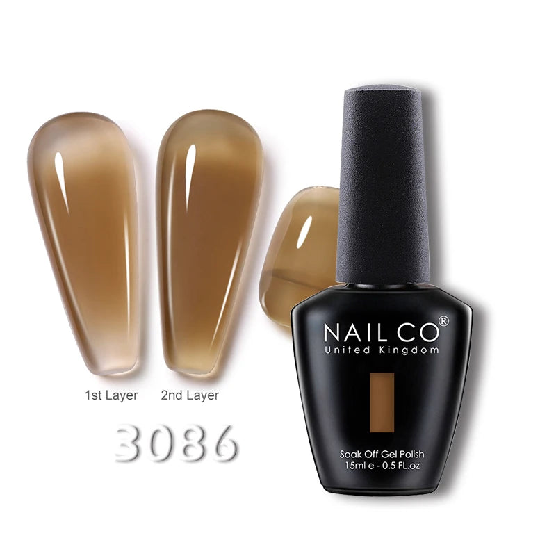NAILCO 15ml Translucent Gel Nail Polish Semi-permanent Varnish