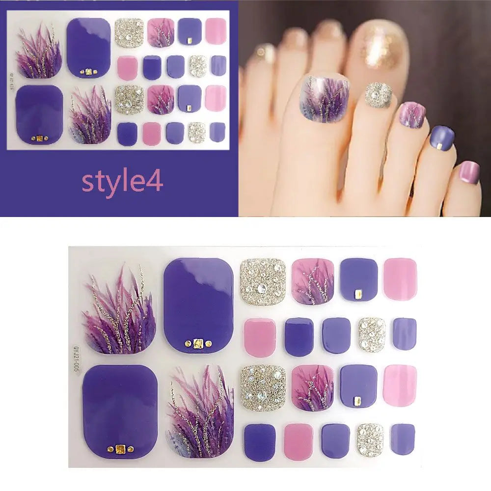 22pc Semi-Cured Gel Toe Nail Strips