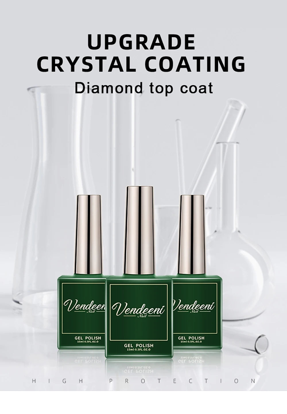 Vendeeni 15ml Diamond Top Coat For Gel Nail Polish