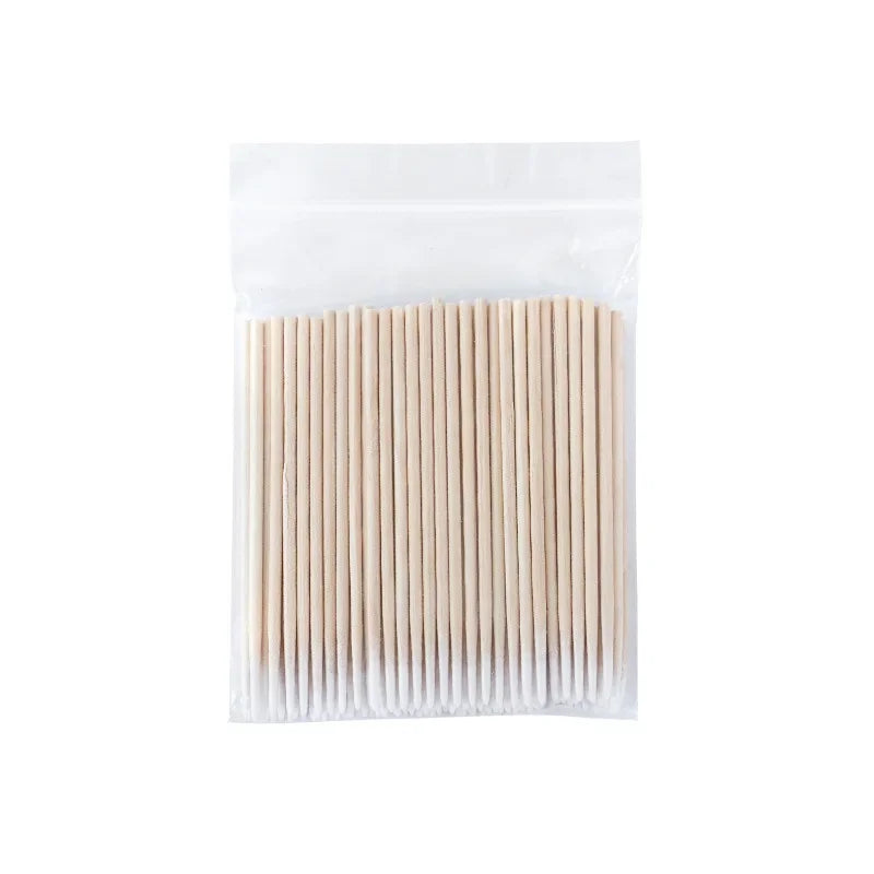 100-3000 Wood Cotton Swab Clean Sticks Nail Polish Remover
