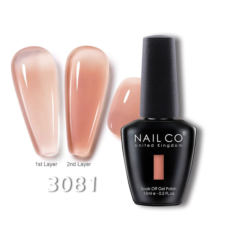 NAILCO 15ml Translucent Gel Nail Polish Semi-permanent Varnish