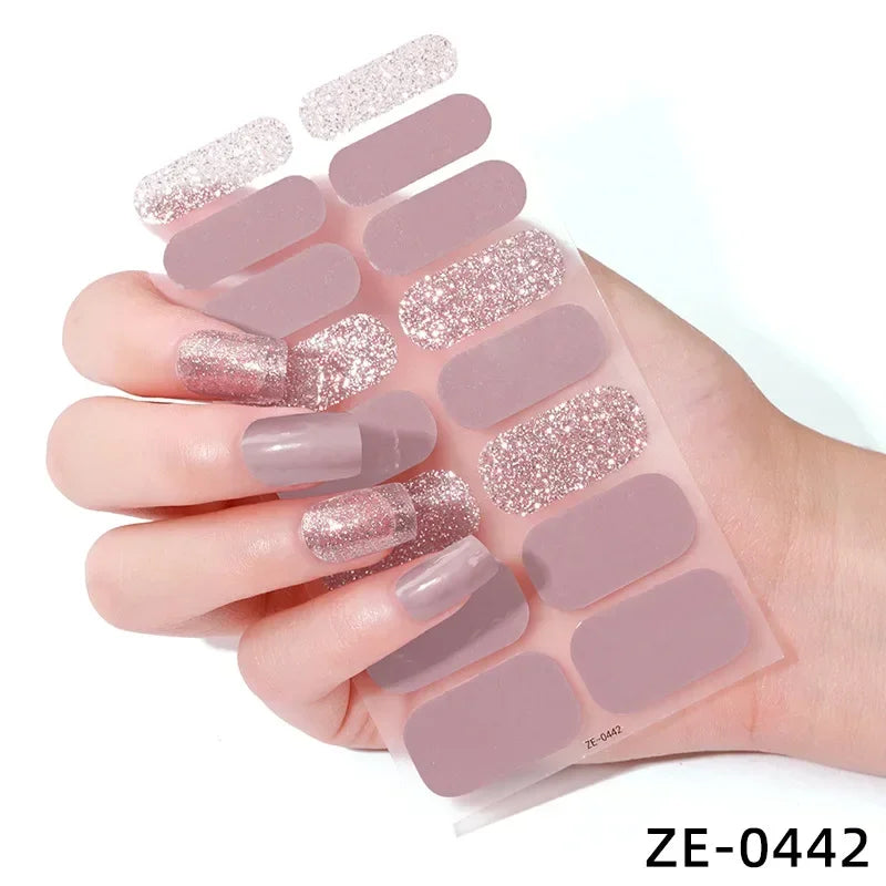 1 Sheet Semi-Cured Gel Nail Strips Waterproof