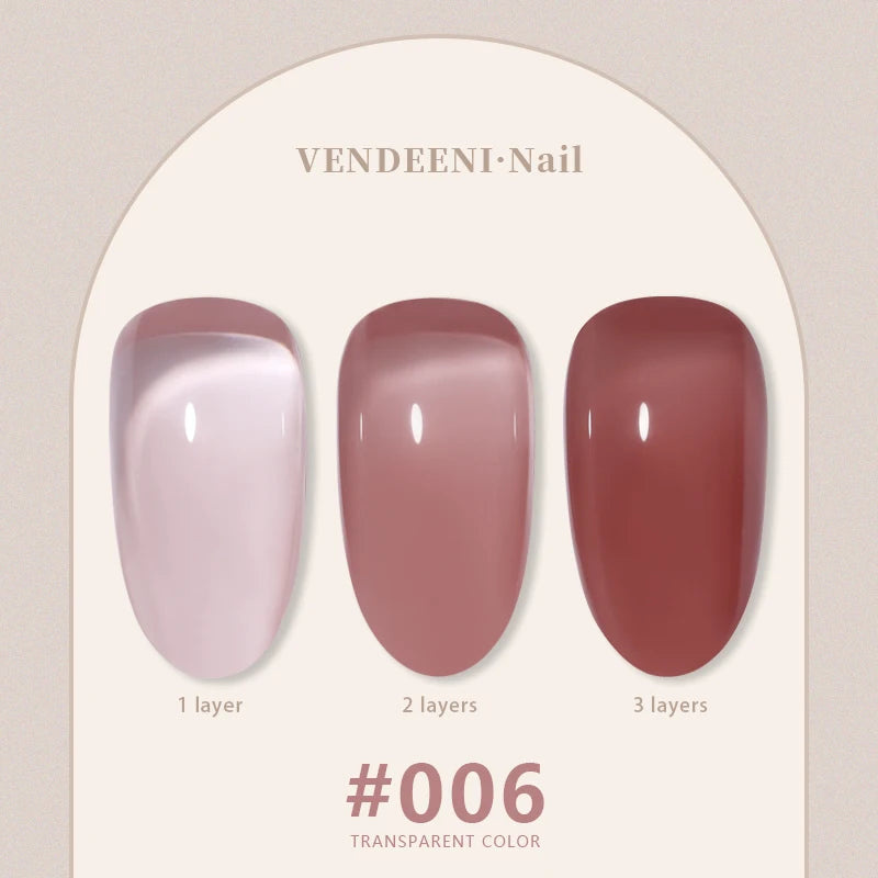 Vendeeni 24 Colors Jelly Transparent Gel Nail Polish 15ml