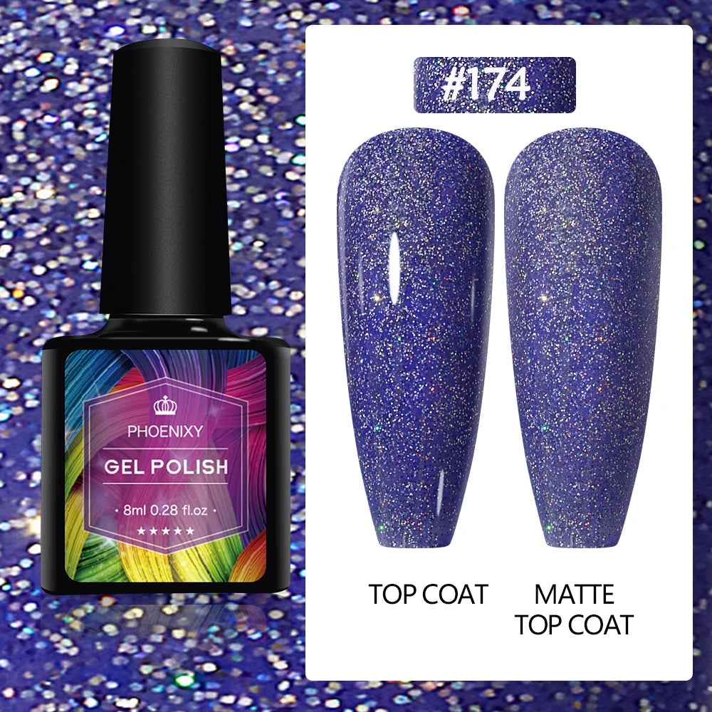 UV LED Gel Nail Polish 75 Colors Glitter 7ml