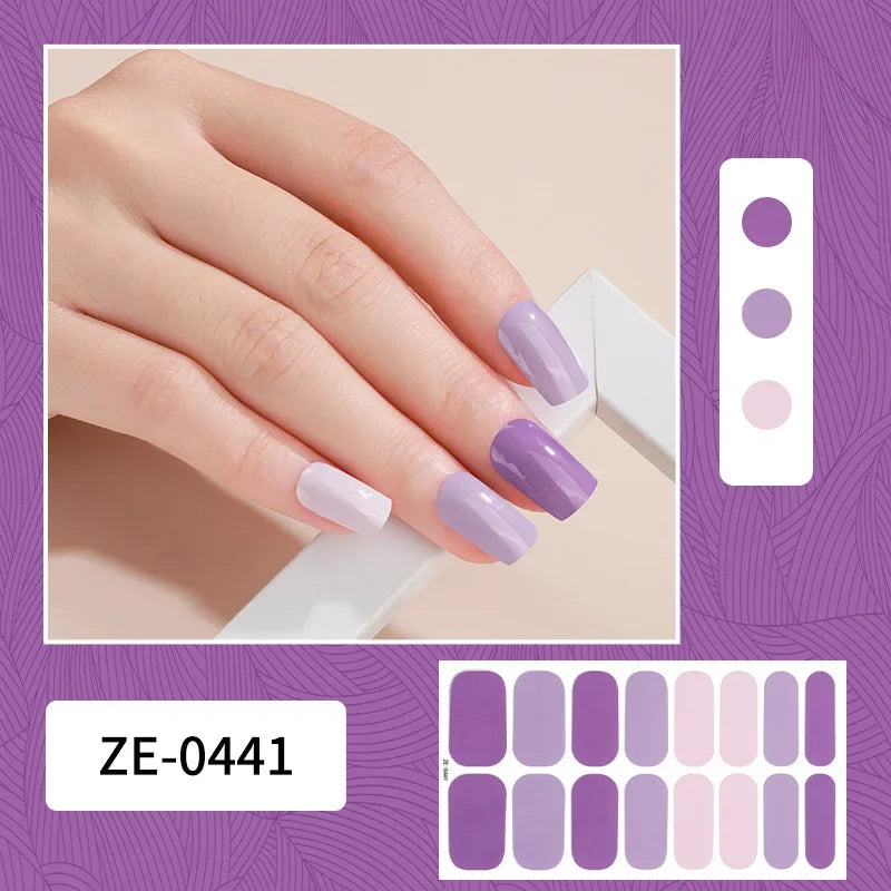 1 Sheet Semi-Cured Gel Nail Strips Waterproof