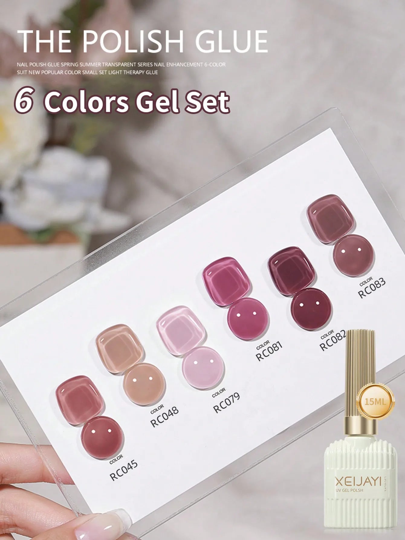 XEIJAYI 6pc 15ML Gel Nail Polish Set