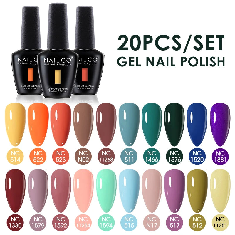 NAILCO 15ml 20/30pcs Gel Nail Polish Set