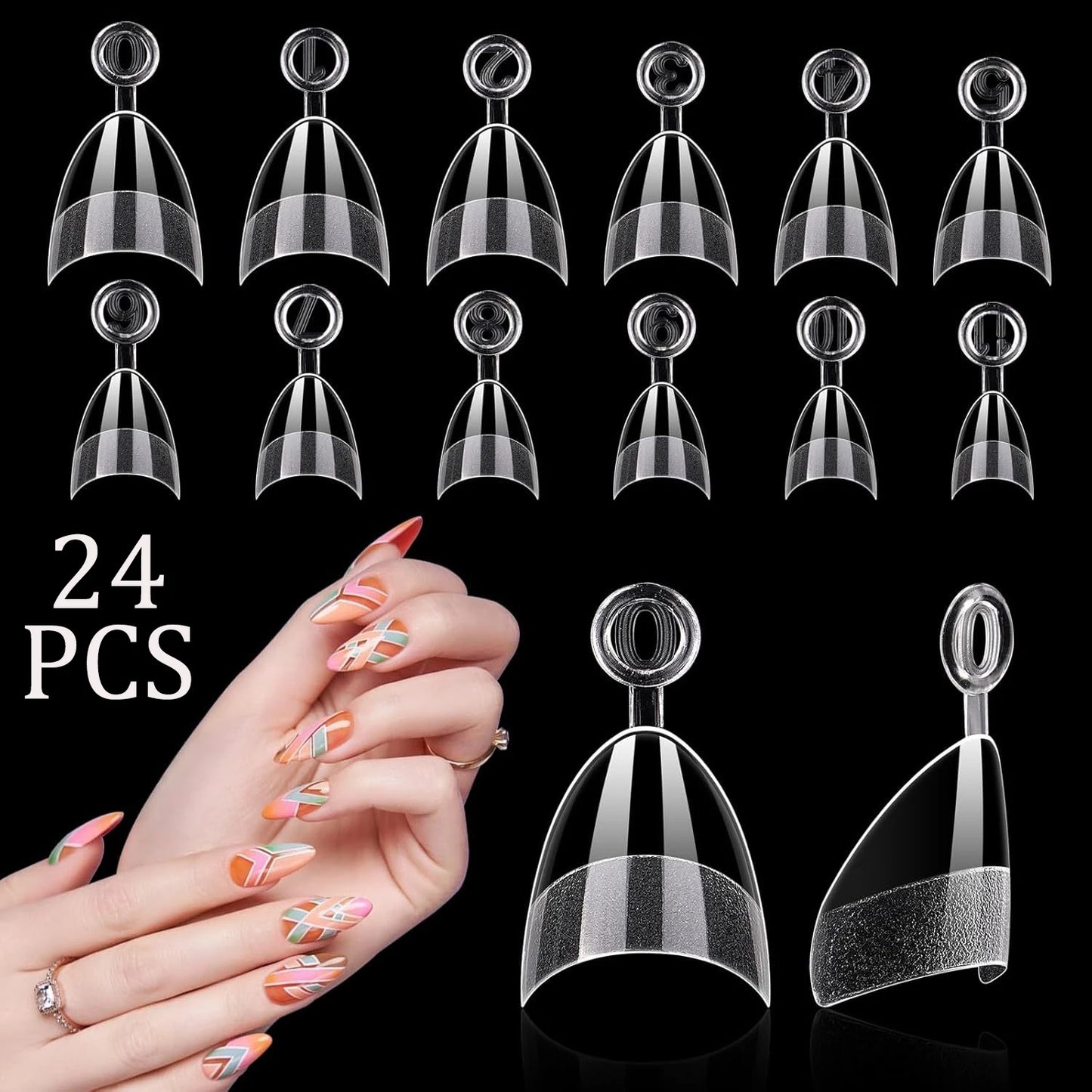24pcs Fake Nail 12 sizes